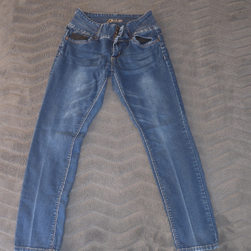 BAMBOO Women's Skinny Jeans in Classic Blue